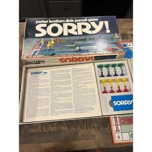 VINTAGE Sorry Parker Brothers 1972 Classic Board Game No. 390 One Wrong Blue